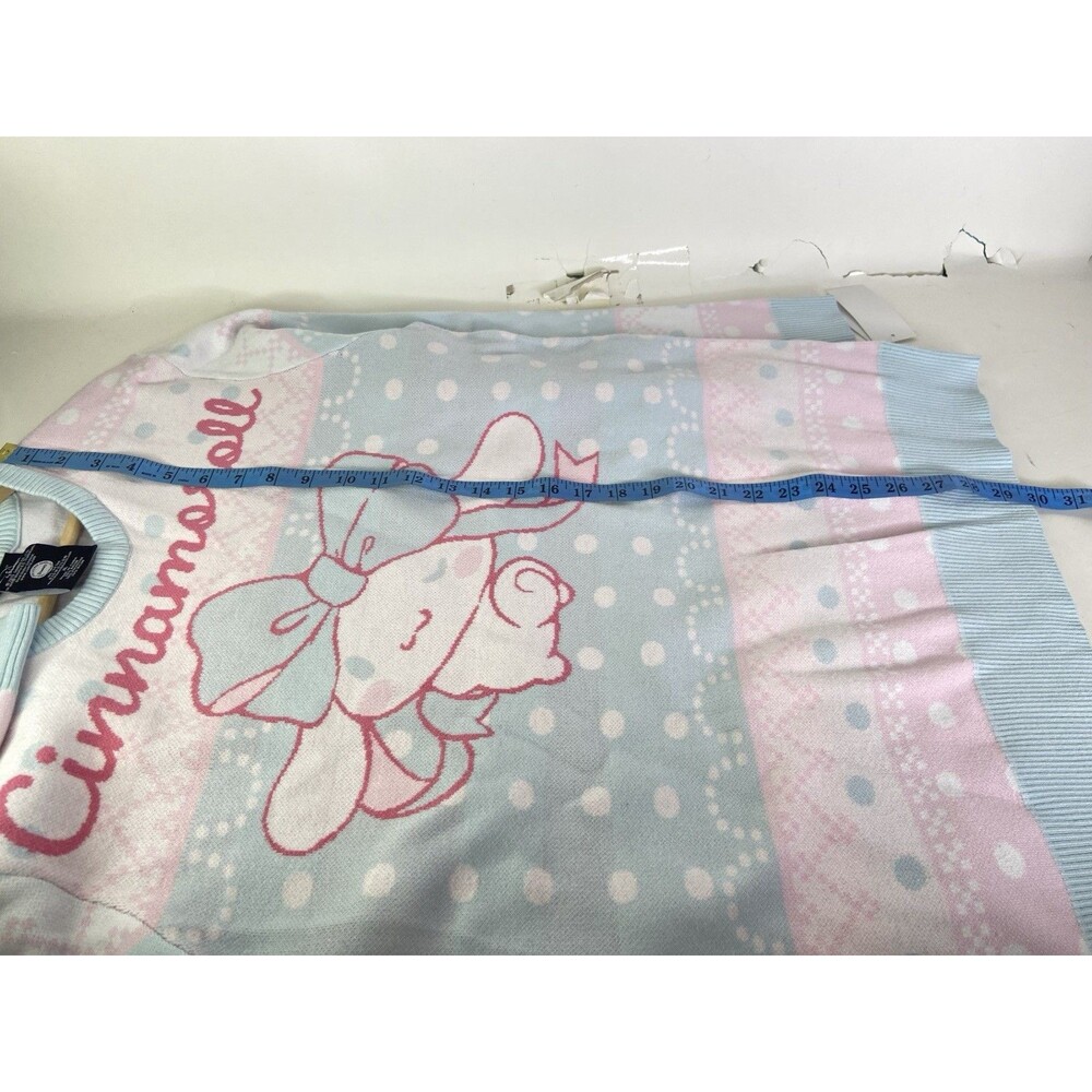 Sanrio Cinnamoroll Kawaii Knit Pastel Blue Pink Long Sleeve Sweater Womens XL - Picture 10 of 10